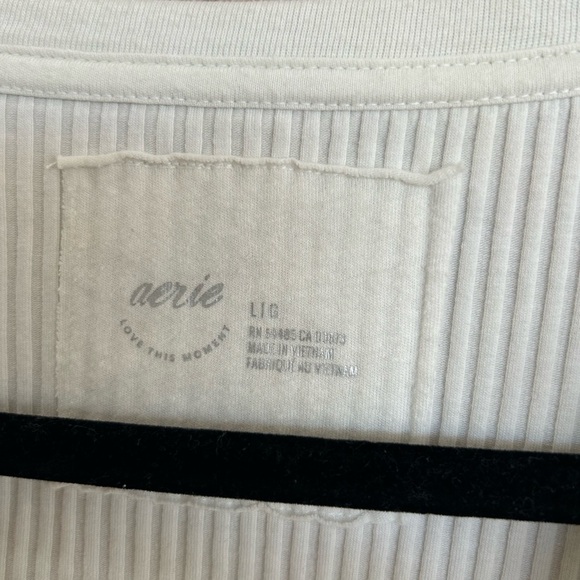 AERIE American Eagle FIRESIDE LONG SLEEVE HENLEY T-SHIRT large white - Picture 5 of 9